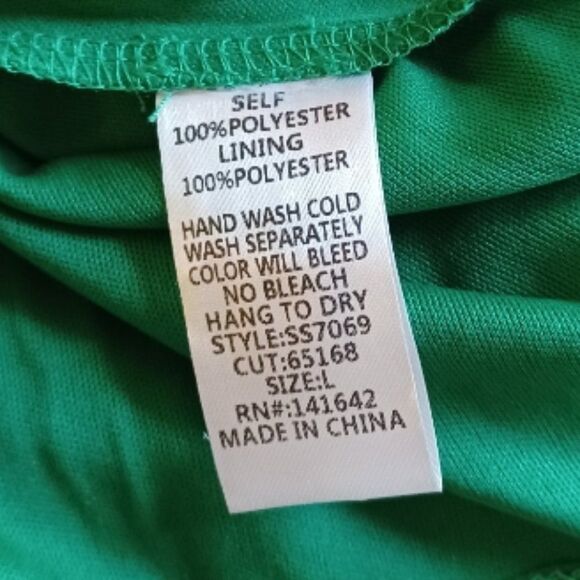 She + Sky NWT Green Floral Ruffle Dress Empire Waist Size Large - Picture 6 of 13